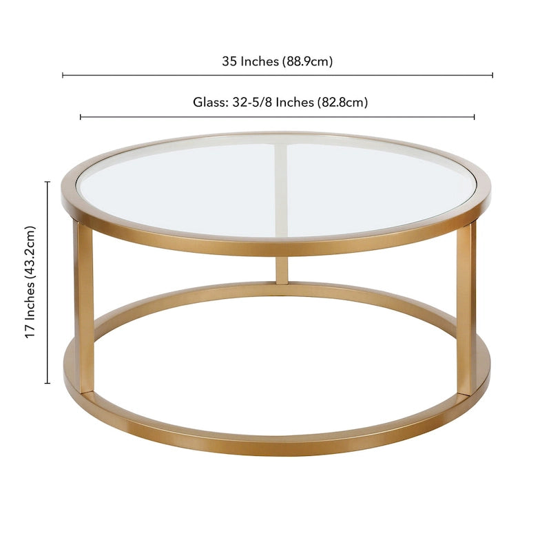 Silver Orchid Stossel Round Metal Coffee Table