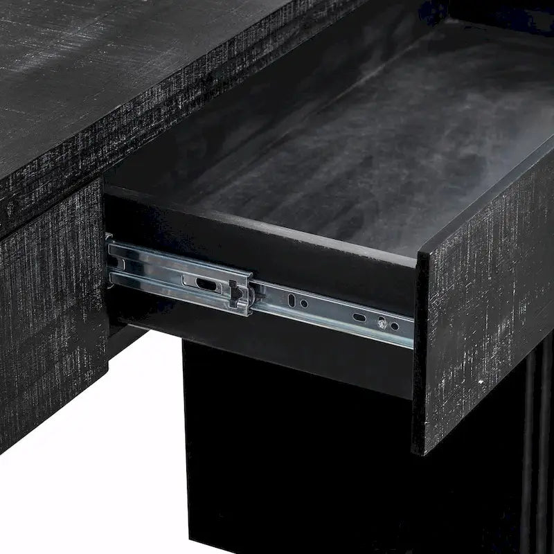 Irresistible Retro Silhouette Console Table: Open Style, Two Top Drawers