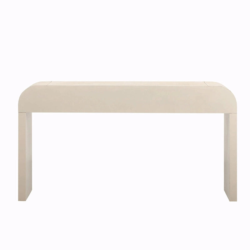 Irresistible Retro Silhouette Console Table: Open Style, Two Top Drawers