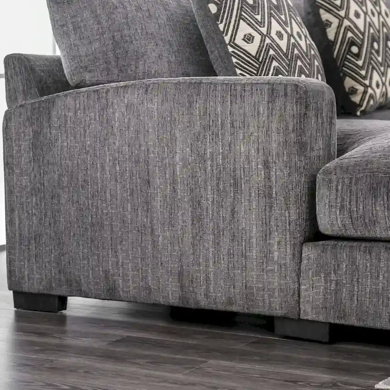 Kintra Contemporary Chenille Cushioned L-Shaped Sectional by Furniture of America