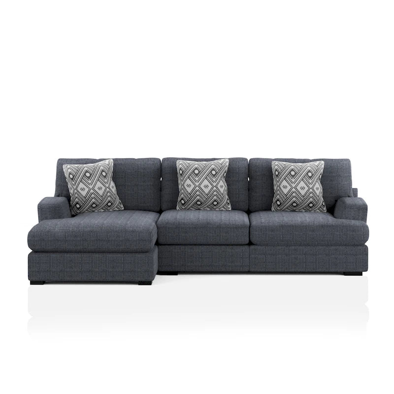 Kintra Contemporary Chenille Cushioned L-Shaped Sectional by Furniture of America