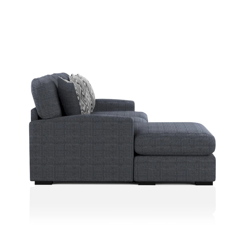 Kintra Contemporary Chenille Cushioned L-Shaped Sectional by Furniture of America