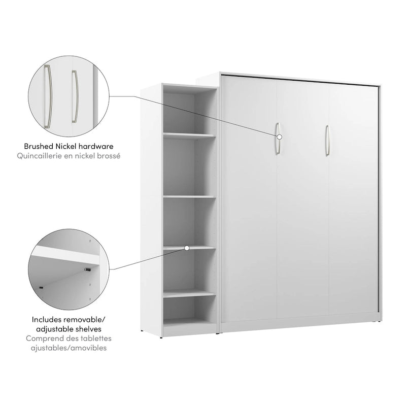 Claremont Queen Murphy Bed with Closet Organizer (85W) by Bestar