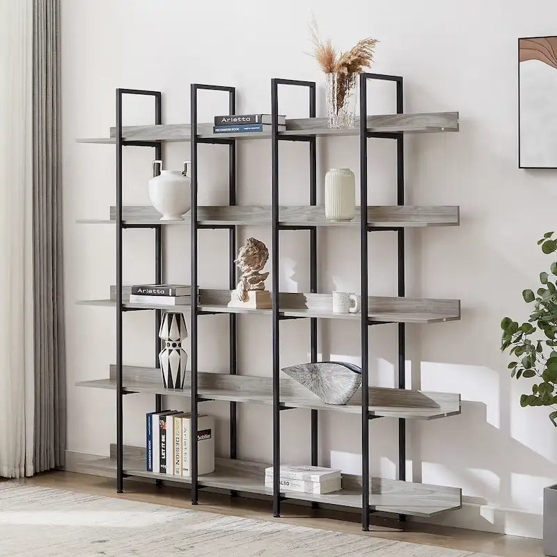 5 Tier Bookcase Home Office Open Bookshelf