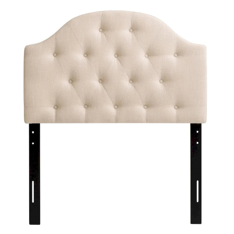 CorLiving Calera Diamond Tufted Fabric Arched Panel Headboard - Twin