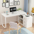 55.1W 41.3D Timechee L-Shape Executive Desk Workstation Computer