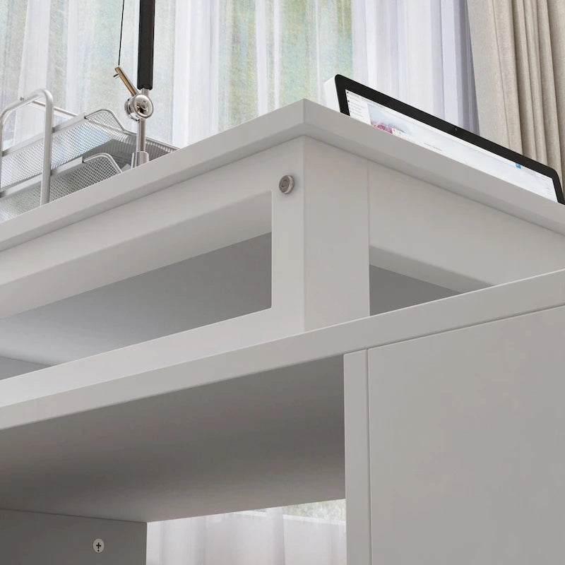 55.1W 41.3D Timechee L-Shape Executive Desk Workstation Computer