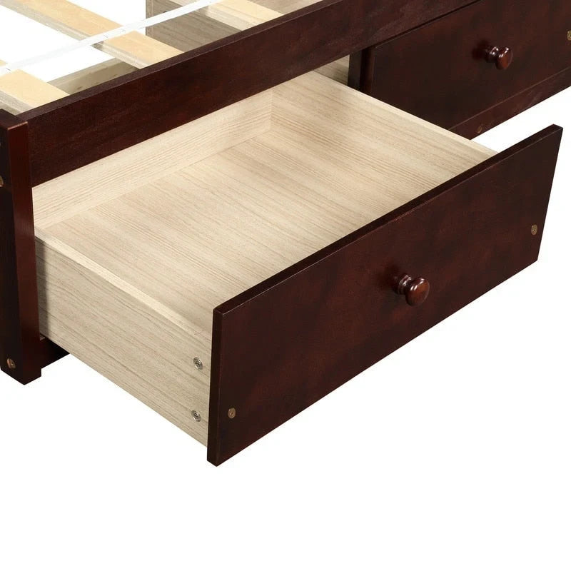 3-Drawers Twin Size Solid Wood Platform Storage Bed Frame