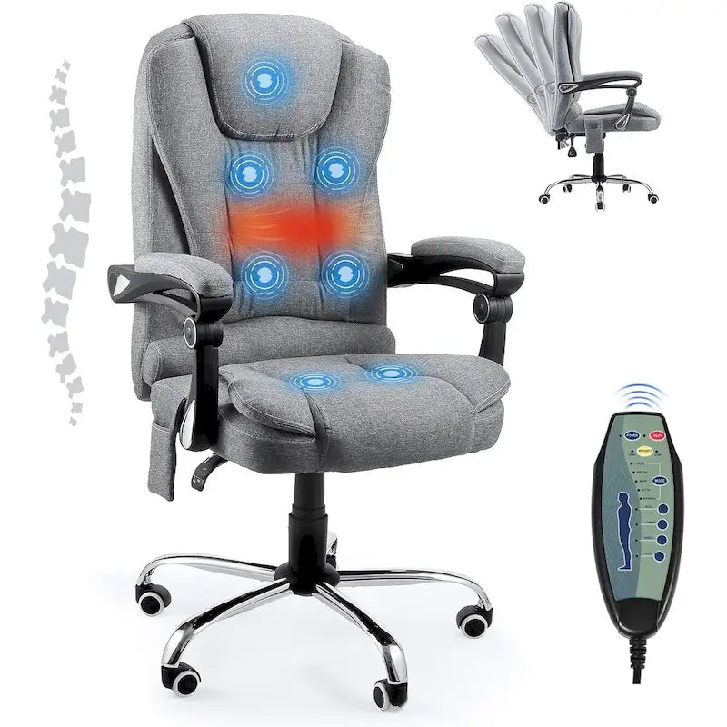 AECOJOY Ergonomic Office Chair with 7 Points Vibrating Massage&Heat Functions
