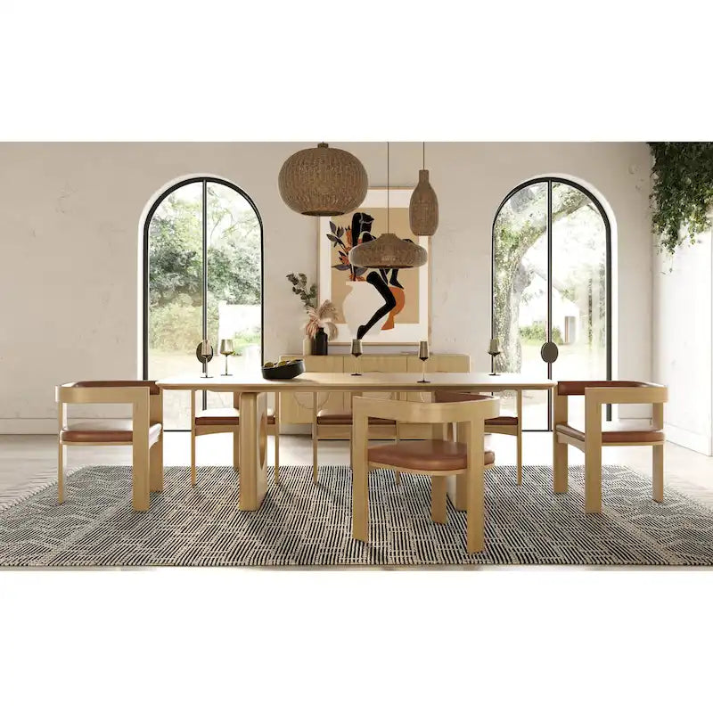 Nova Domus Oshana Modern White Oak Dining Table