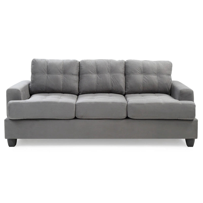 Sandridge 79 in. W Flared Arm Microfiber Straight Sofa - 34L x 79W x 36H