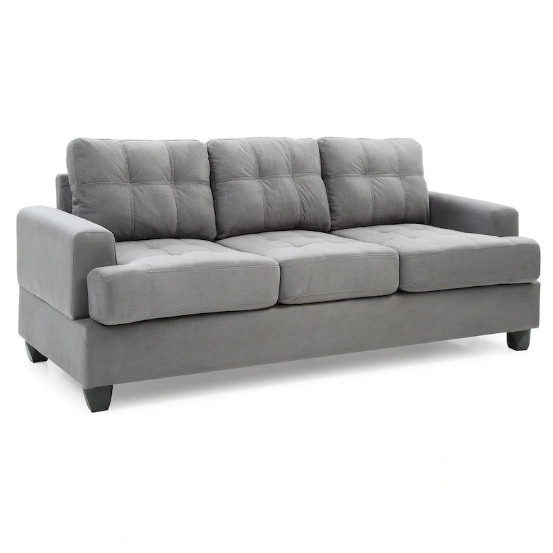 Sandridge 79 in. W Flared Arm Microfiber Straight Sofa - 34L x 79W x 36H