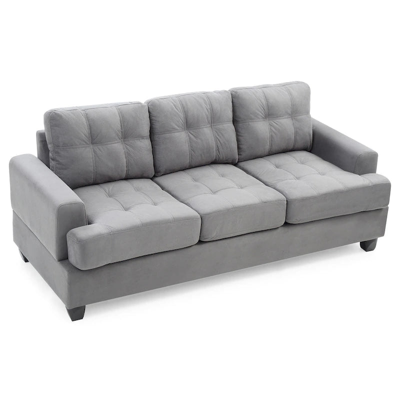 Sandridge 79 in. W Flared Arm Microfiber Straight Sofa - 34L x 79W x 36H