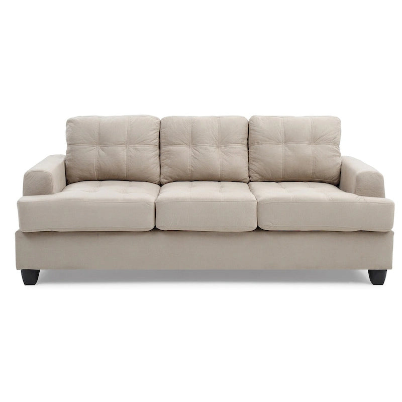 Sandridge 79 in. W Flared Arm Microfiber Straight Sofa - 34L x 79W x 36H