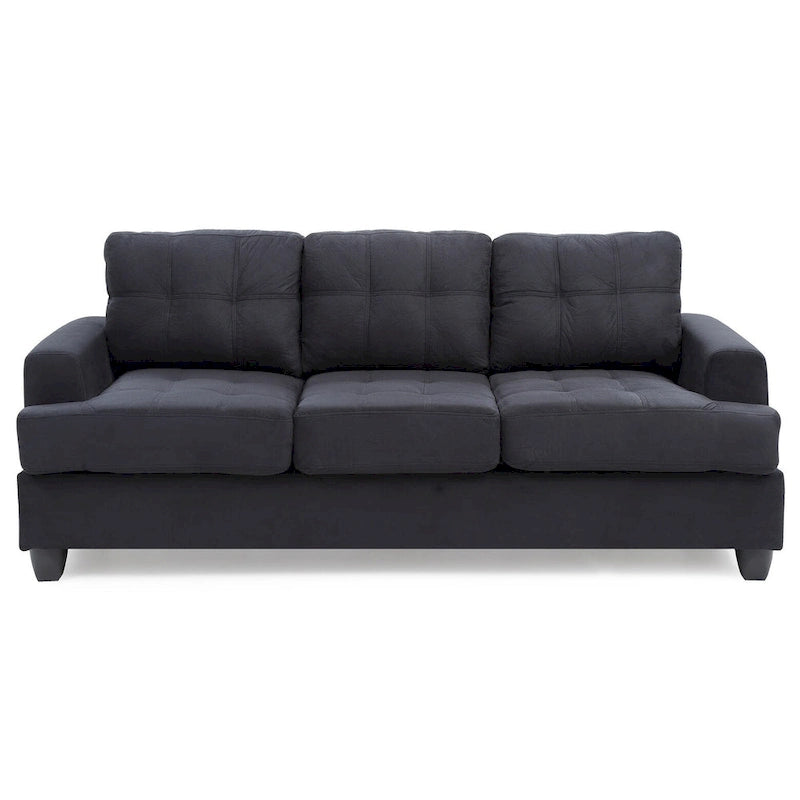 Sandridge 79 in. W Flared Arm Microfiber Straight Sofa - 34L x 79W x 36H