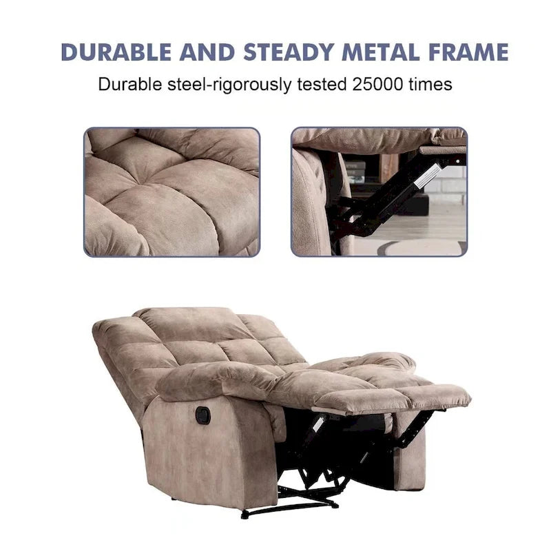 Manual Ergonomic Overstuffed Recliner Chair