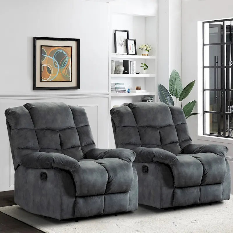 Manual Ergonomic Overstuffed Recliner Chair