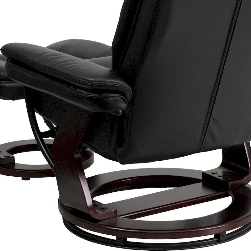 Contemporary Multi-Position Upholstered Recliner Chair with Ottoman
