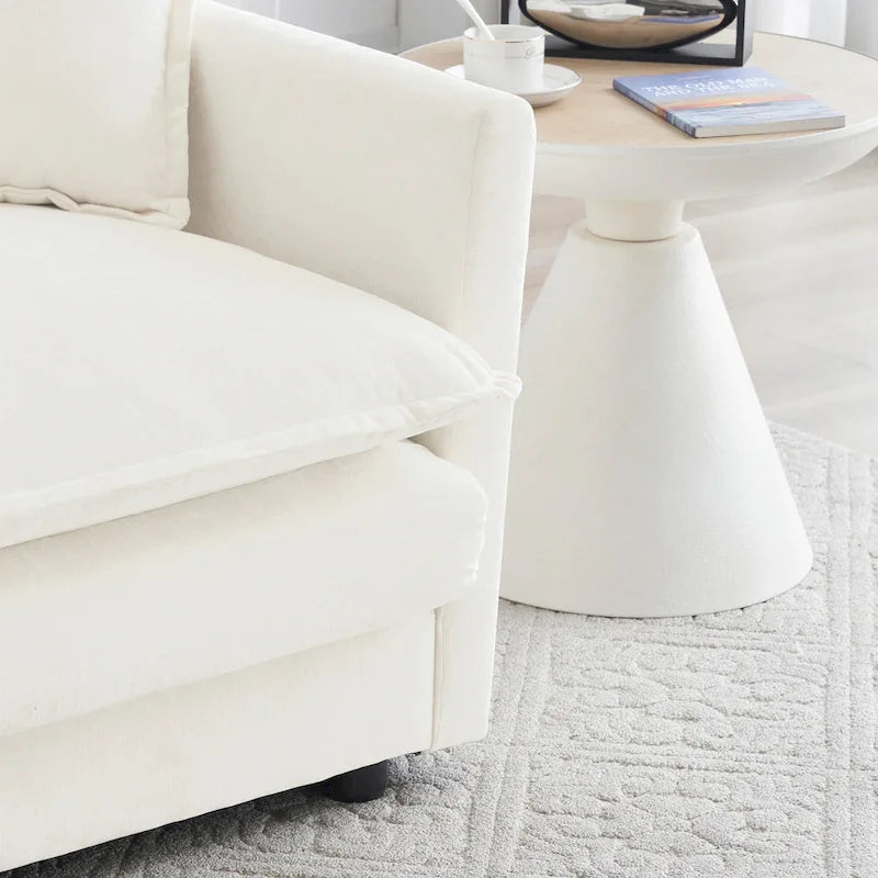 2 Seater Loveseat and Chair Set, 2 Piece Sofa & Chair Set, Loveseat and Accent Chair , 2-Piece Upholstered Chenille Sofa Living