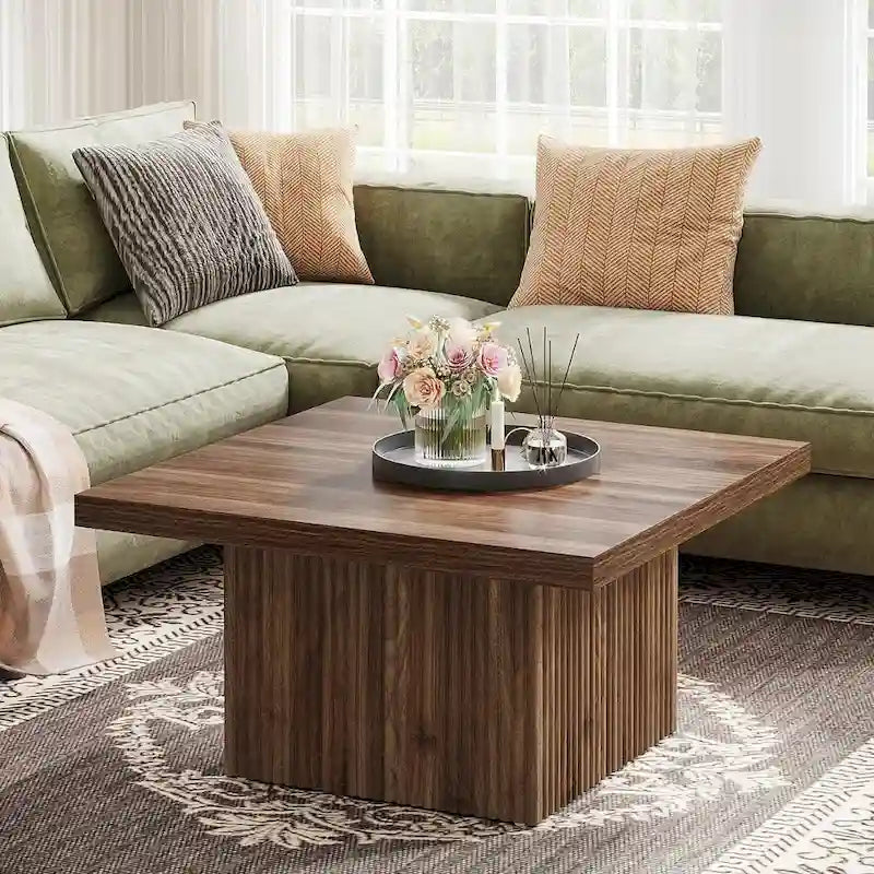 Vintage Square Coffee Table, Center Table for Living Room Cocktail Table