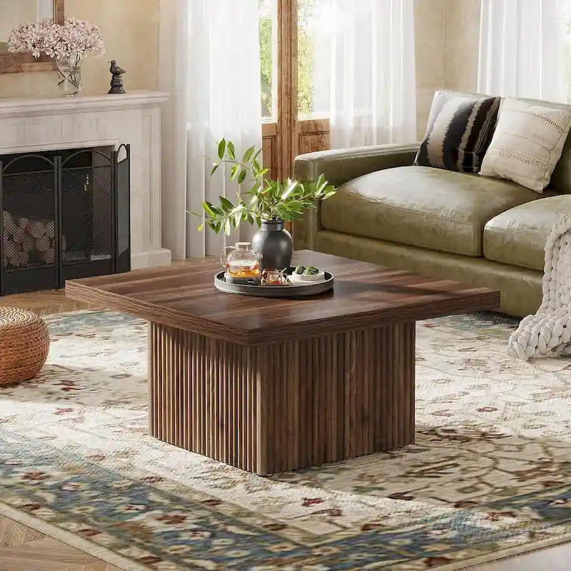 Vintage Square Coffee Table, Center Table for Living Room Cocktail Table