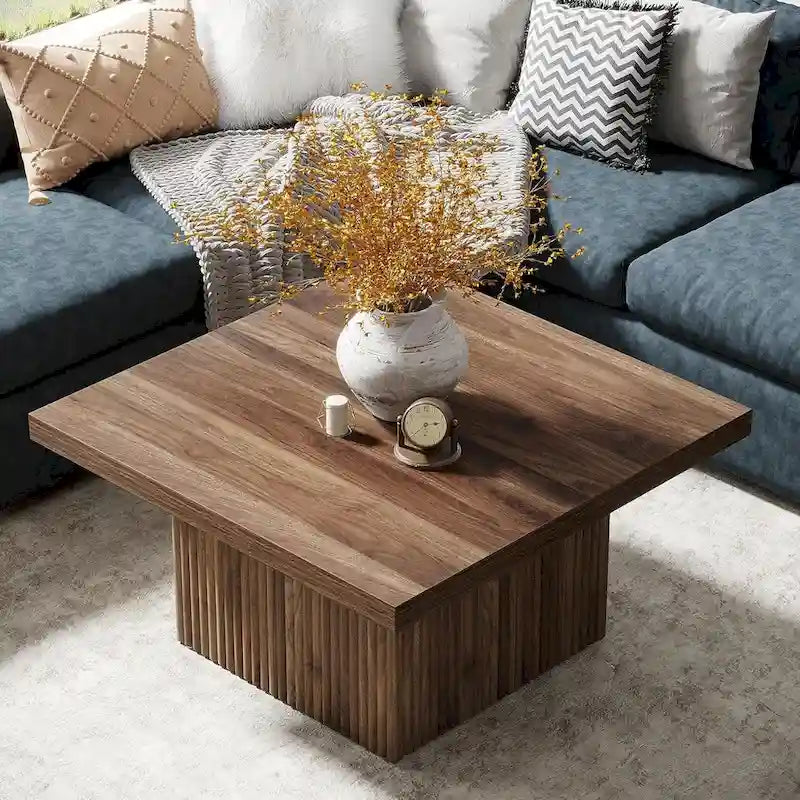 Vintage Square Coffee Table, Center Table for Living Room Cocktail Table