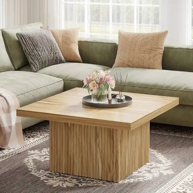 Vintage Square Coffee Table, Center Table for Living Room Cocktail Table