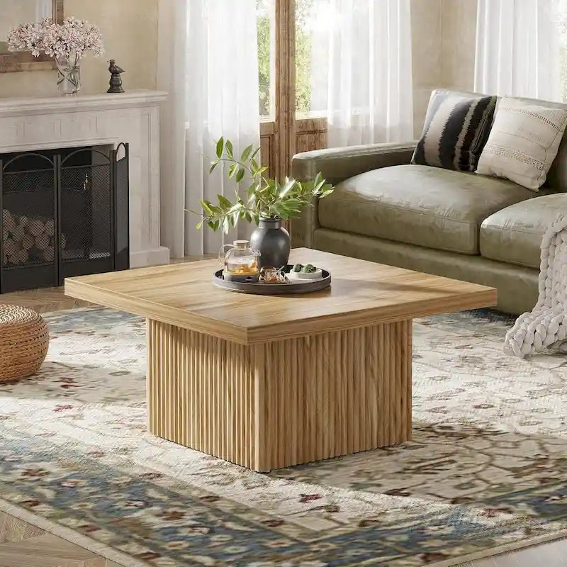 Vintage Square Coffee Table, Center Table for Living Room Cocktail Table