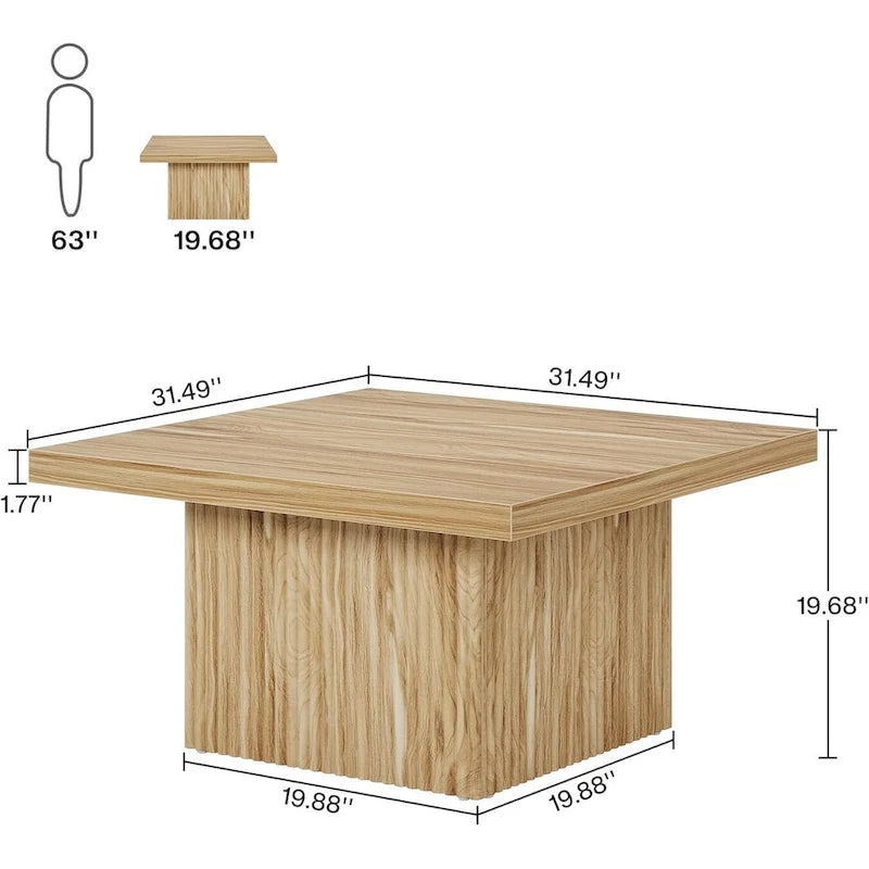 Vintage Square Coffee Table, Center Table for Living Room Cocktail Table