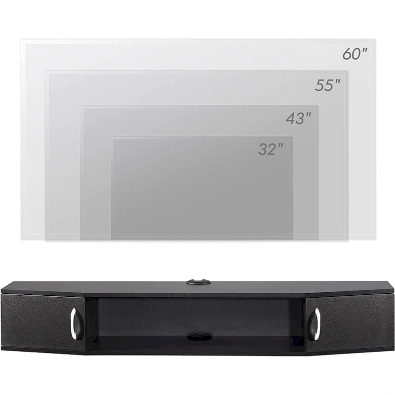 FITUEYES Wall Mounted TV Media Console Floating Desk Storage Hutch