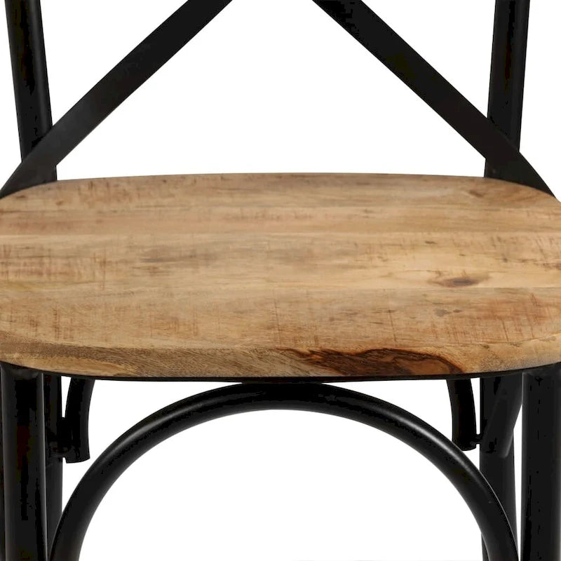 vidaXL Cross Chairs 6 pcs Black Solid Mango Wood - 20.1 x 20.5 x 33.1