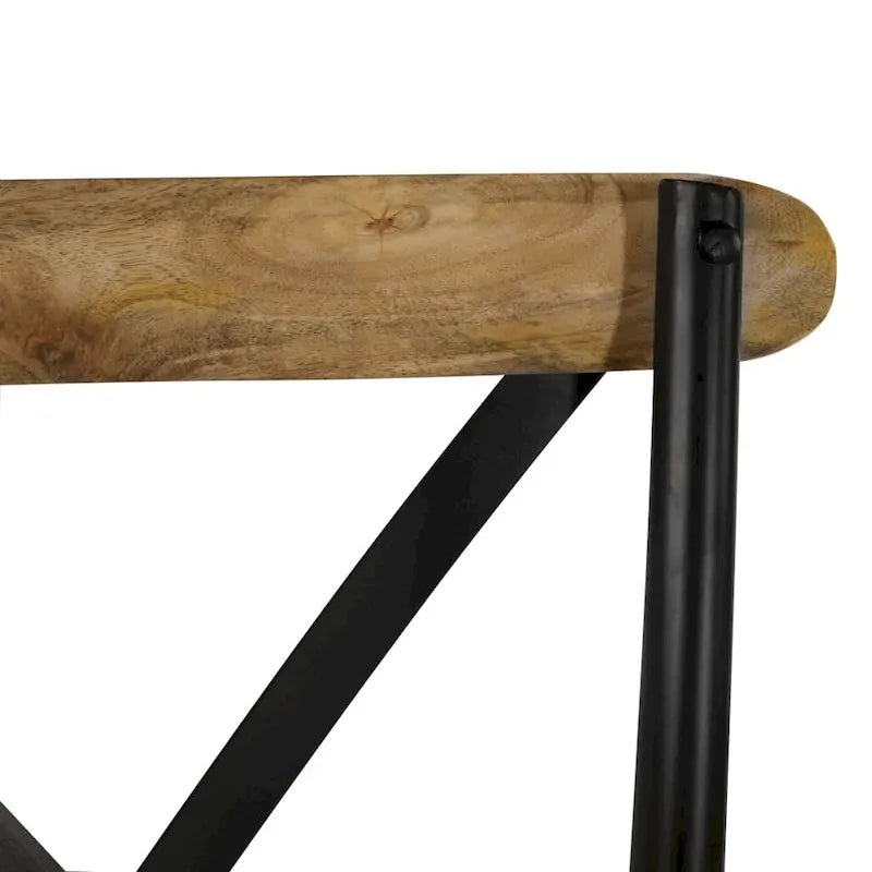 vidaXL Cross Chairs 6 pcs Black Solid Mango Wood - 20.1 x 20.5 x 33.1