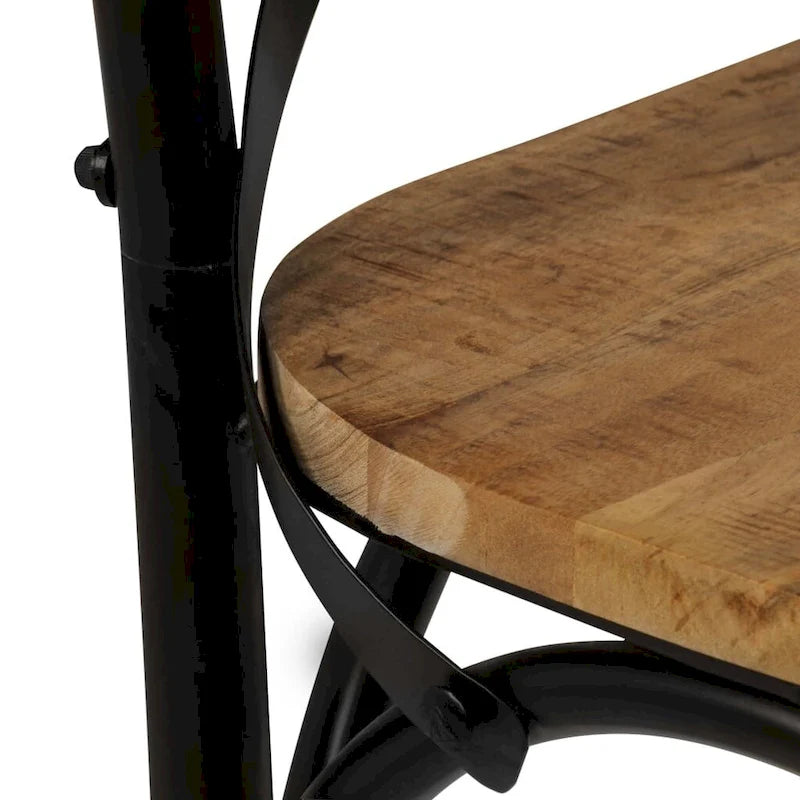 vidaXL Cross Chairs 6 pcs Black Solid Mango Wood - 20.1 x 20.5 x 33.1