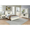 Vilo Home Modern Western 5 Piece White Solid Wood Bedroom Set