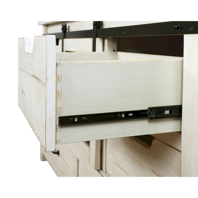 Vilo Home Modern Western 5 Piece White Solid Wood Bedroom Set