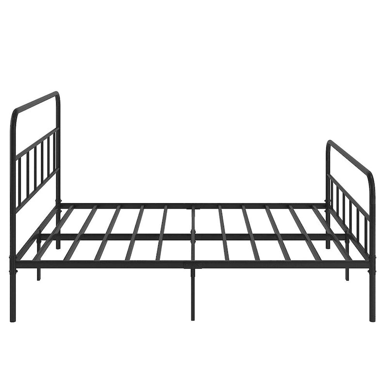Queen Size Metal Platform Bed frame w/ Headboard No Box Spring Needed