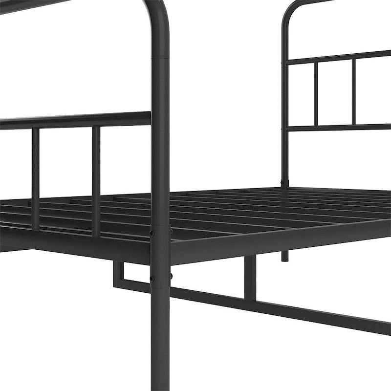 Queen Size Metal Platform Bed frame w/ Headboard No Box Spring Needed