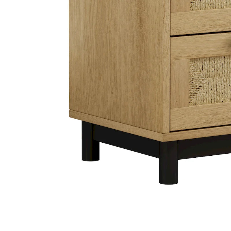 30.31 3-Drawers Storage Cabinet with Rope Woven Drawer