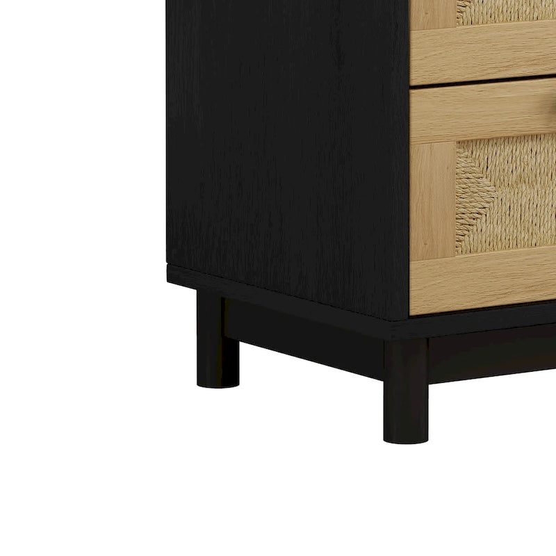 30.31 3-Drawer Storage Cabinet with Woven Rope Drawers