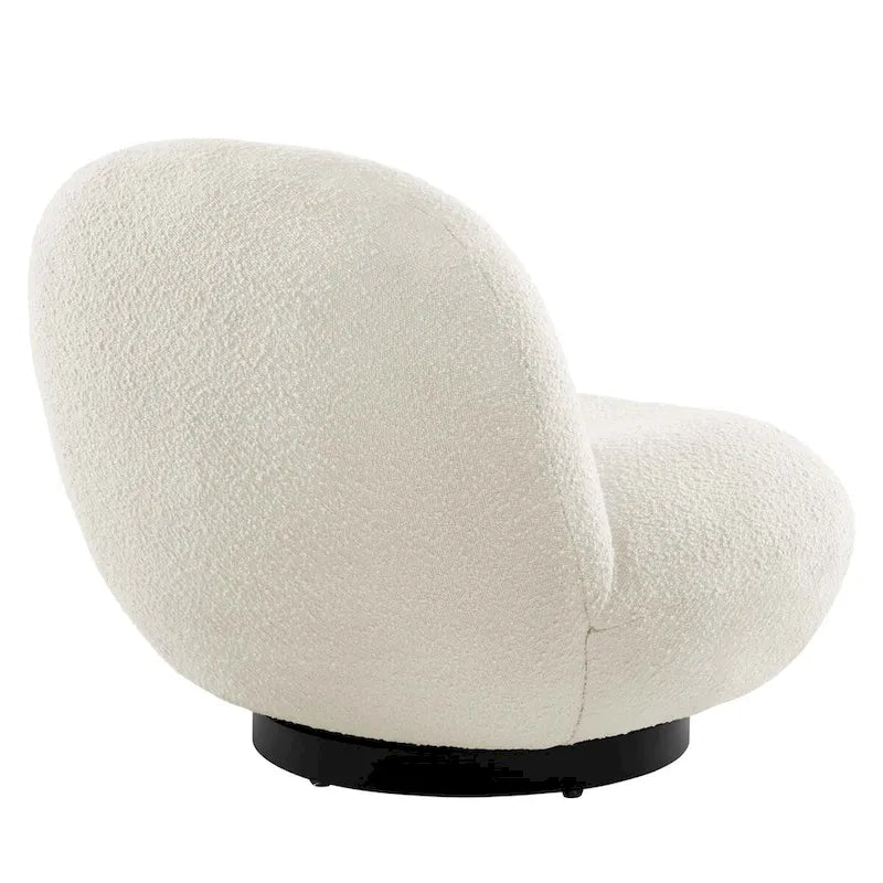 Kindred Boucle Upholstered Swivel Chair with Matte Black Base