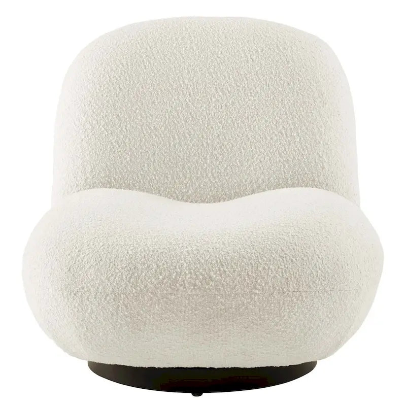 Kindred Boucle Upholstered Swivel Chair with Matte Black Base