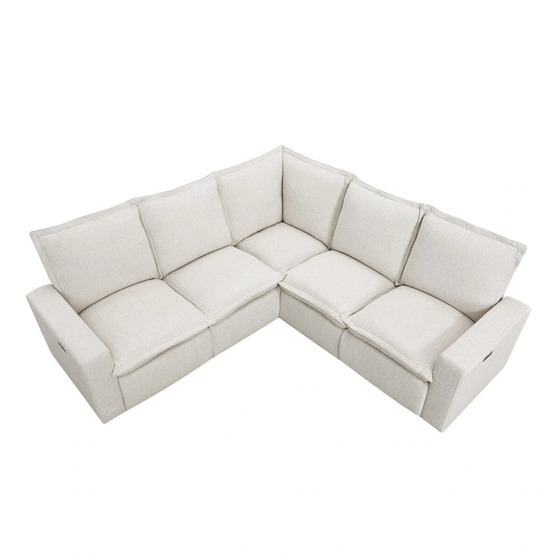 Power Recliner Chair L-Shaped Sectional Sofa, Home Theater Seating Soft Chair