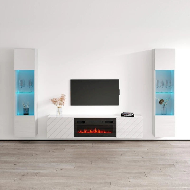 Luxe BL-EF Floating Fireplace Entertainment Center