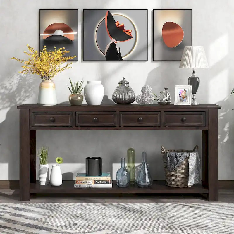 Sofa Table with Storage Drawers