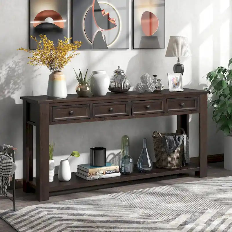 Sofa Table with Storage Drawers
