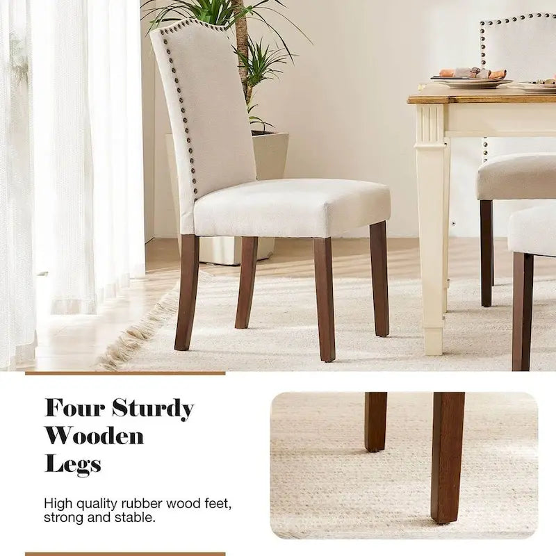 Modern Upholstered Dining Chairs, Set of 2