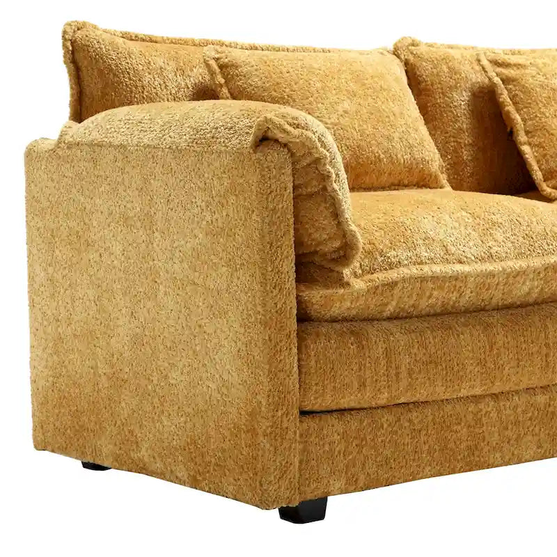 Chenille Fabric L-Shape Comfy Oversized three-seat Modular Sectional Sofa