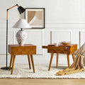 Julian Mid-century Modern End Table with Charging Station Set of 2 by HULALA HOME