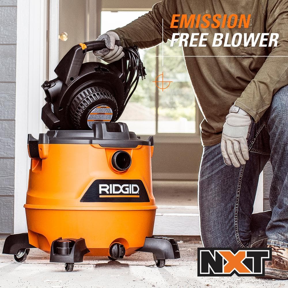 16 Gallon 6.5 Peak HP NXT Wet/Dry Shop Vacuum with Detachable Blower, Filter, Locking Hose and Accessories HD1600