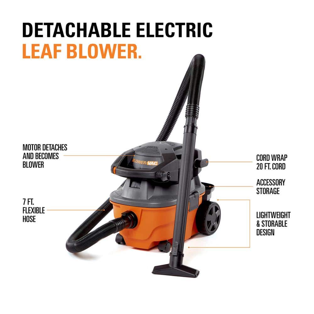 4 Gal. 6.0 Peak HP Wet/Dry Shop Vacuum with Detachable Blower, Fine Dust Filter, Hose, Accessories and Car Cleaning Kit WD4080A